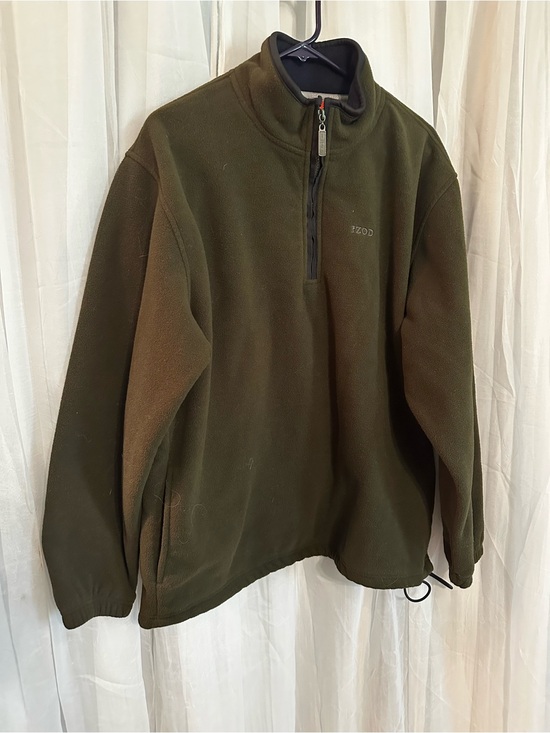 Izod Other - Izod Dark Olive Green Fleece Half Zip Pullover Outerwear